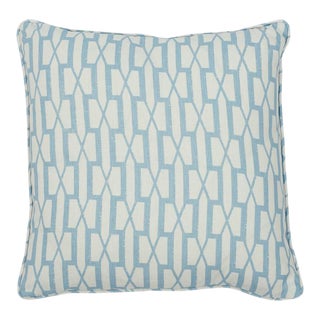 Schumacher X Veere Grenney Belvedere 16" Pillow in Sky For Sale