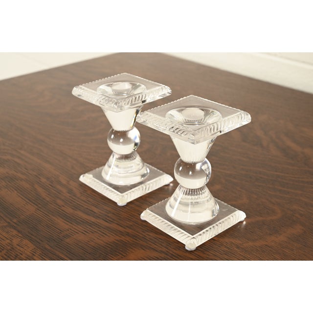 Mid 20th Century Lalique "Sophie" Art Deco Crystal Candlesticks, Pair For Sale - Image 5 of 15