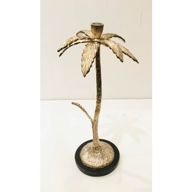 2010s Modern Silver Finished Medium Palm Candle Holder For Sale - Image 5 of 5