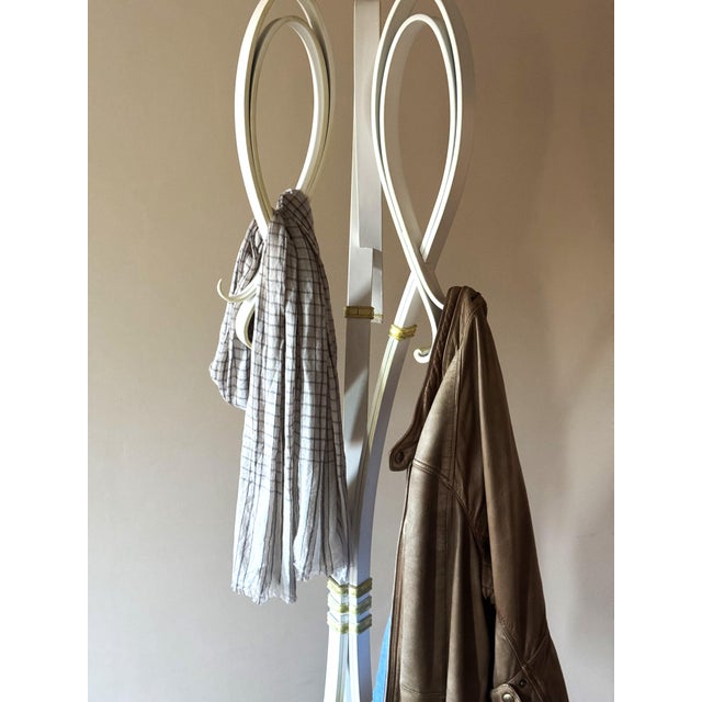 Vintage Hand-Forged Iron Coat Stand in White and Gold, 1950s For Sale - Image 18 of 18