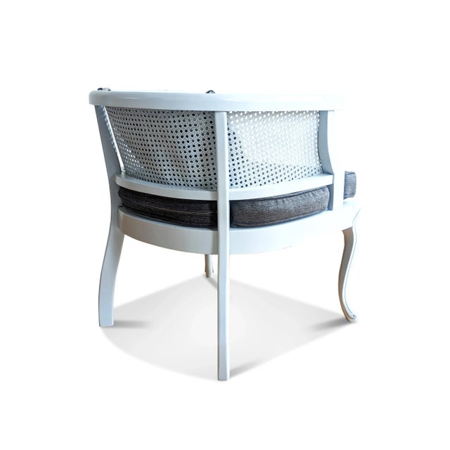 French Provincial Cane Barrel Chair For Sale In Raleigh - Image 6 of 11