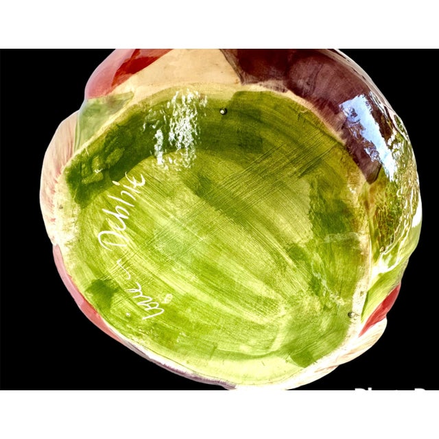 Vintage Ceramic Pitcher Jug Vegetables Multi Color Love Debbie Multicolor For Sale - Image 12 of 12