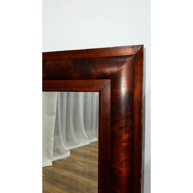 Brown 19th Century Antique Ogee Flame Mahogany Framed Mirror For Sale - Image 8 of 12