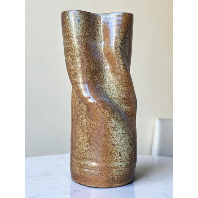 Vintage Stoneware Roller Vase, 1980s For Sale - Image 9 of 9