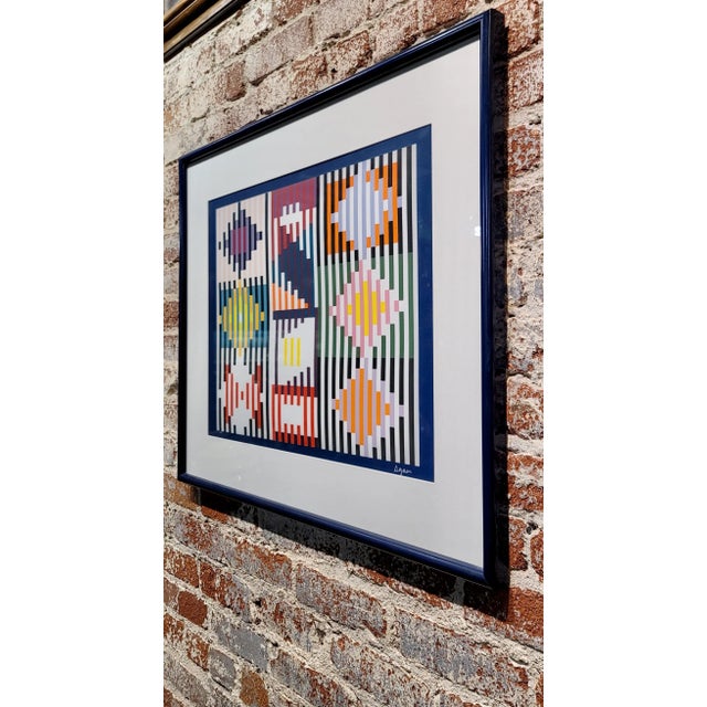 Glass Yaacov Agam -Abstract Geometric Composition-Original Screenprint For Sale - Image 7 of 8