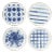 Coastal Tie-Dye Design Ceramic Plate (Set of 4) For Sale