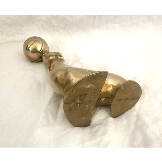 1960s Vintage Solid Brass Seal W/Balancing Ball Figurine For Sale - Image 5 of 6
