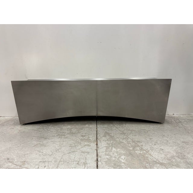Late 20th Century Monolithic Stainless Steel Bench For Sale - Image 5 of 10
