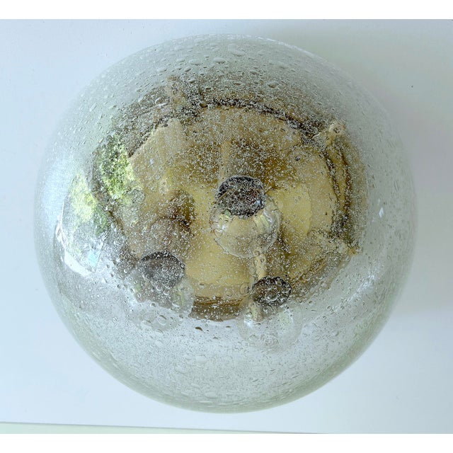 Large Glass and Brass Ceiling Light from Limburg For Sale - Image 15 of 18