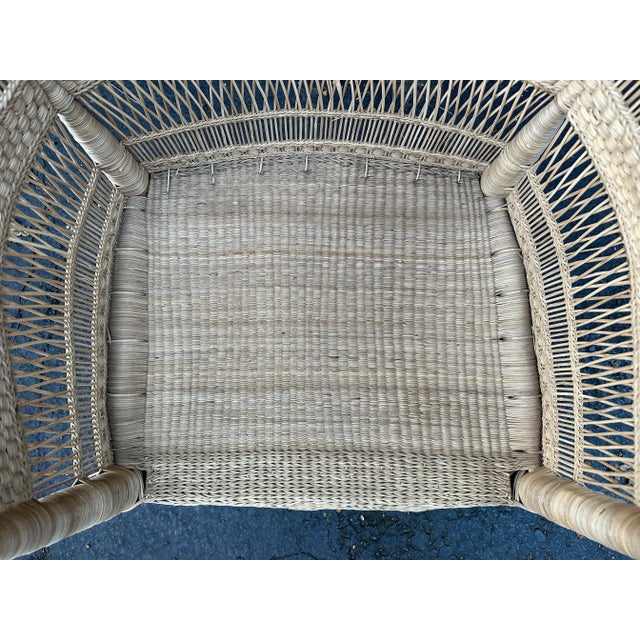 Raw Wicker Horseshoe Chair For Sale - Image 10 of 11