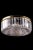 Cut crystal flush mount, 4 inch baguette crystals on outside, patterned crystal on bottom, Cast rim surround on top of...