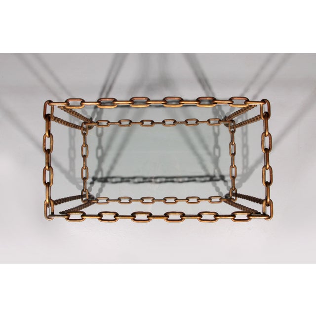 Boho Chain Side Table Industrial Elegance,1970 For Sale - Image 4 of 10