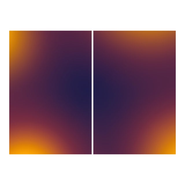 2025, Abstract Ethereal, Limited Edition Giclée Diptych of Reverse Sunsets by Cyd Fontaine- Set of 2 For Sale