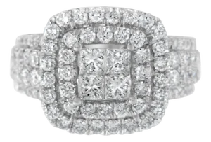 14KT White Gold Round and Princess Diamond Ring (2 1/4 cttw, H-I Color, SI1-SI2 Clarity)