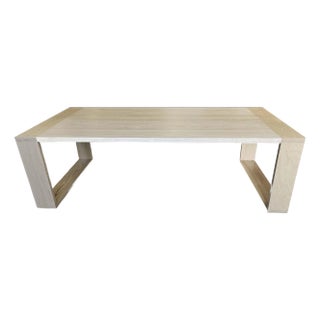 Carre Rectangular Solid White Oak Dining Table Natural 78" For Sale