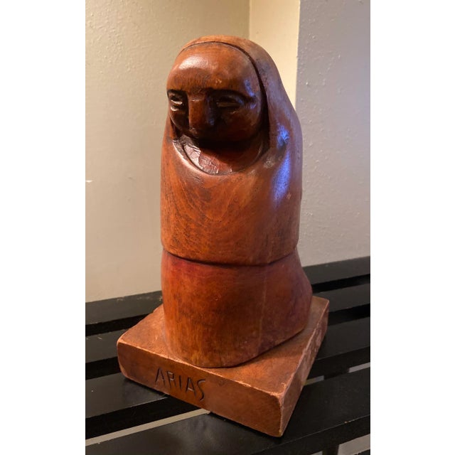 Vintage Mexican Figural Wood Carving by Arias Chairish