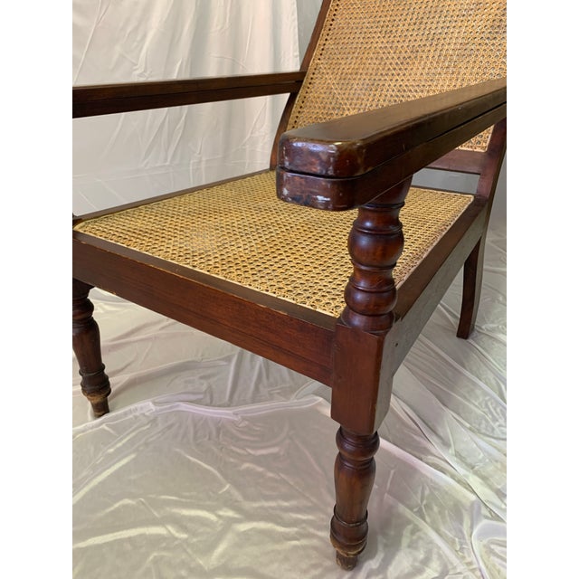 Vintage Reproduction 18th Century Style Caned Planter’s Chair For Sale - Image 10 of 12