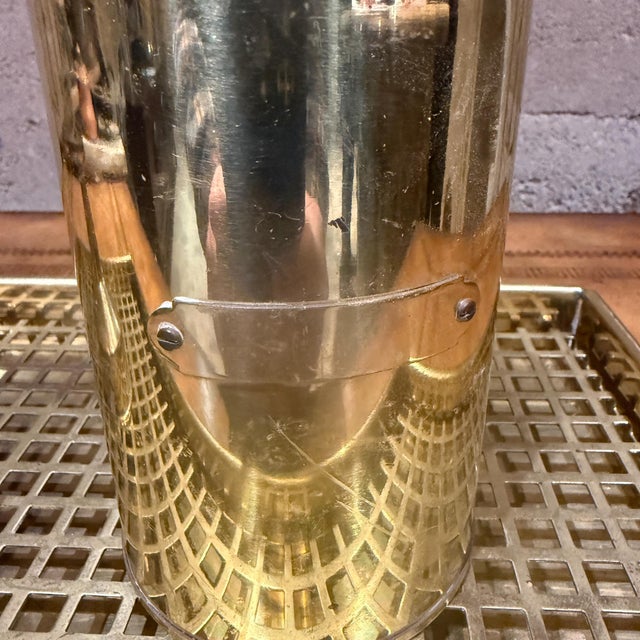 Nautical G v Harnisch Denmark Brass Marine Nautical Set Lamp Flask Tray For Sale - Image 3 of 10