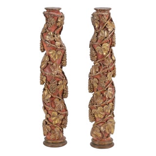Portuguese Baroque Columns, 1800s, Set of 2 For Sale