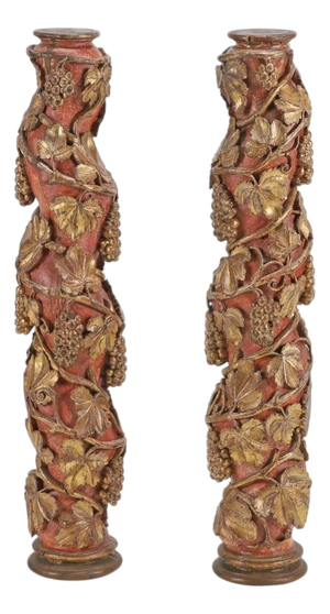 Portuguese Baroque Columns, 1800s, Set of 2