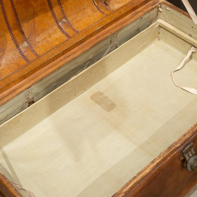 19th C. Geo. B. Bains & Sons Leather Dome-Top Travel Trunk c.1885 For Sale - Image 16 of 18