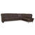 Brown Leather Corner Sofa and Ottoman with Storage Space from Hukla, Set of 2 For Sale - Image 15 of 18