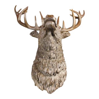 Elk Head Bust Bronze Stag Sculpture For Sale