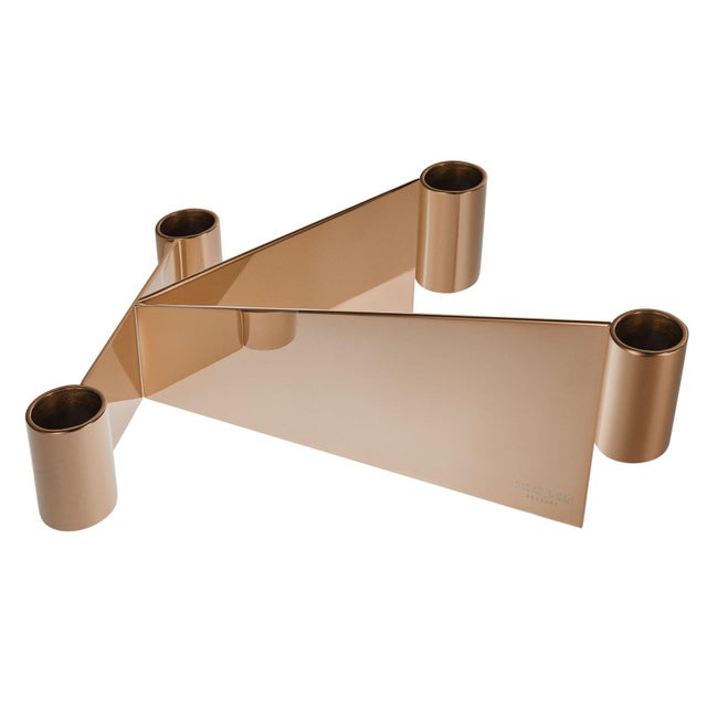 Patricia Urquiola 1970s Georg Jensen Urkiola Stainless Steel and PVD Candle Holder For Sale - Image 4 of 6