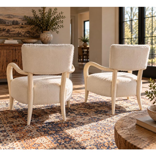 Pair of Bernhardt Interiors Elka Ivory Hair-on-Hide Accent Chairs For Sale In Indianapolis - Image 6 of 10