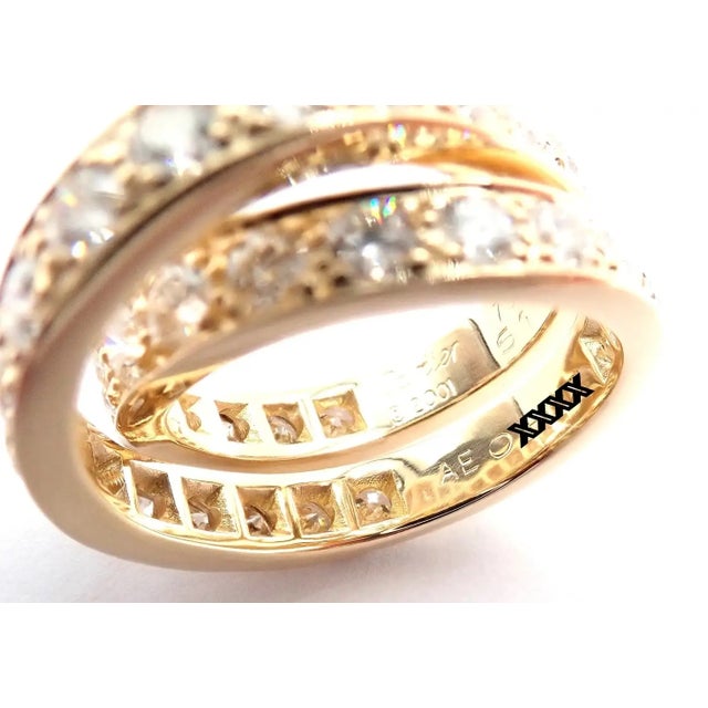 1990s Cartier Yellow Gold Nouvelle Vague Diamond Band, Size 5.75 For Sale - Image 10 of 12