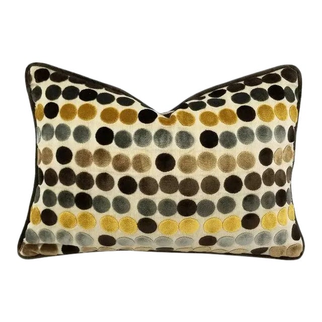 Groundworks Avery Dot With Glant Symphony Velvet Lumbar Pillow Cover For Sale