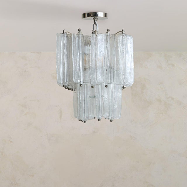 Modern 1960s Italian Murano Glass Chandelier Attributed to Toni Zuccheri for Venini For Sale - Image 3 of 11