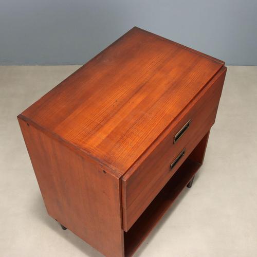 Vintage Teak Cabinet with Brass Handles, 1960s For Sale - Image 9 of 11