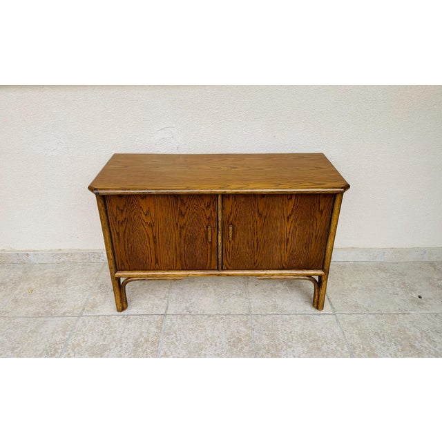 Vintage Ash and Bamboo Sideboard, 1960s For Sale - Image 4 of 11