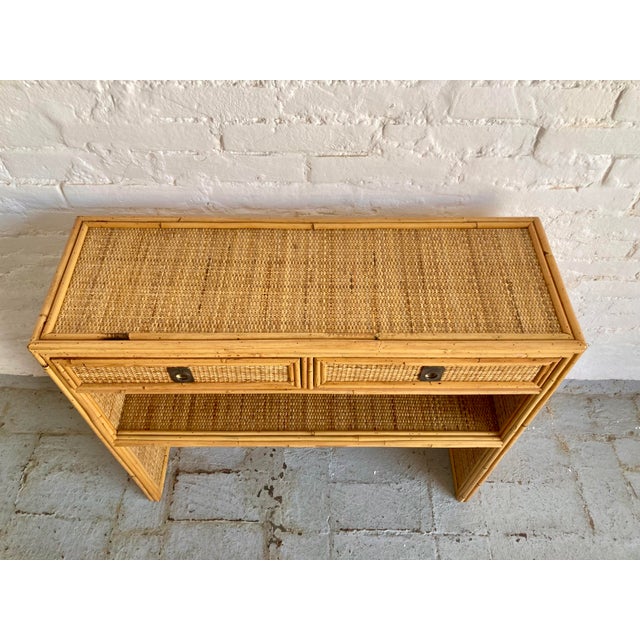 1970s Vintage Rattan Console Table from Dal Vera, 1970s For Sale - Image 5 of 15