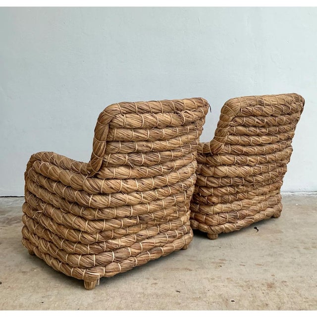 Ralph Lauren Vintage Twisted Rush Lounge Chairs After Ralph Lauren For Sale - Image 4 of 12