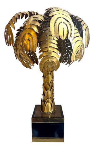 Brass Palm Tree Table Lamp by Christian Techoueyres for Maison Jansen, 1970s