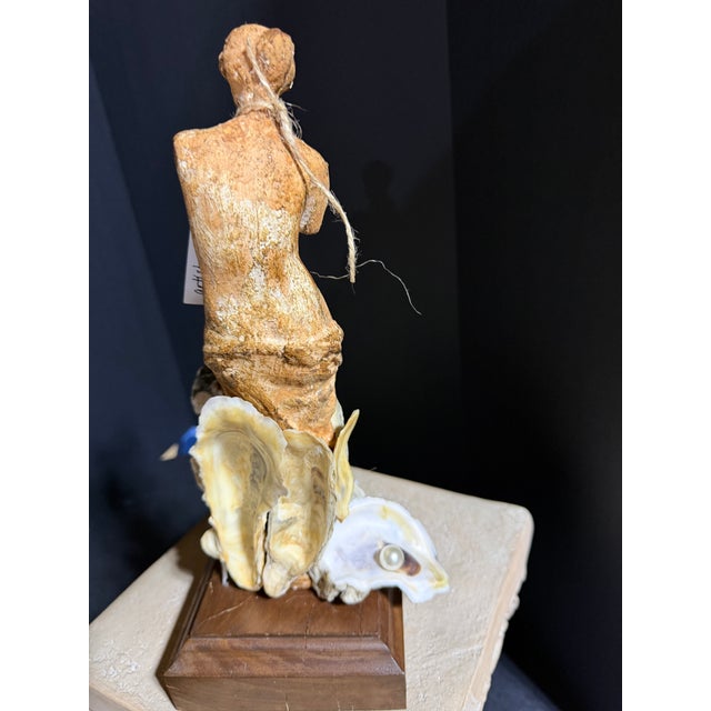 Ceramic Celestial Meets the Sea-Shell Encrusted Statue-Coastal Art Sculpture For Sale - Image 7 of 8
