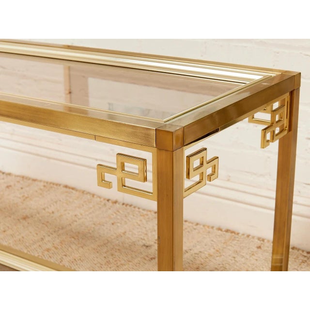 Mastercraft Brass 1970’s Hollywood Regency Entry Table, Attributed For Sale In Los Angeles - Image 6 of 9