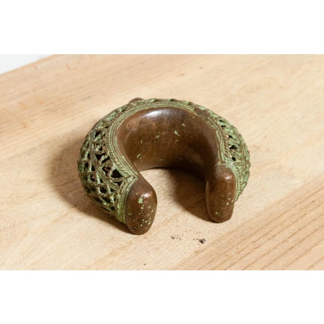 19th Century Antique Verdigris Copper African Currency Anklet For Sale - Image 5 of 6