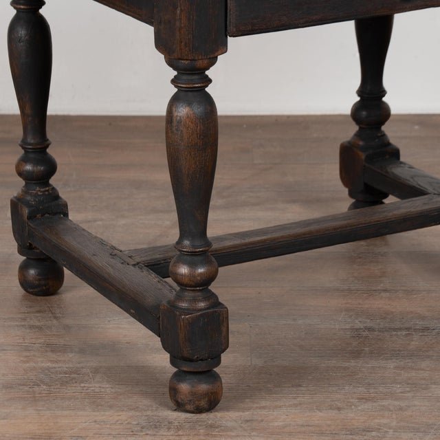 19th Century Swedish Black Painted Oak Oval Side Table For Sale - Image 12 of 17