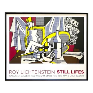Roy Lichtenstein Estate Pop Art Lithograph Print Framed Exhibition Poster " Still Life With Palette " 1972