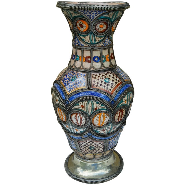 Antique Moorish Vase With Filigree For Sale - Image 12 of 12