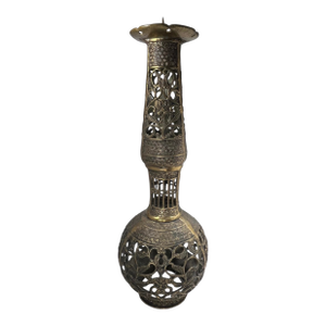 Vintage Moroccan Brass Candlestick Holder