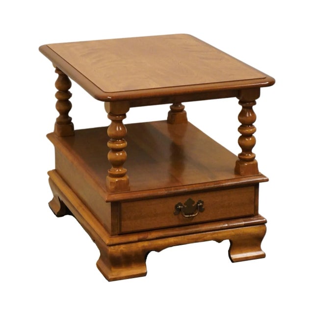 American Ethan Allen Solid Hard Rock Maple Colonial Early American Style 20" Accent End Table 10-8654p For Sale - Image 3 of 12