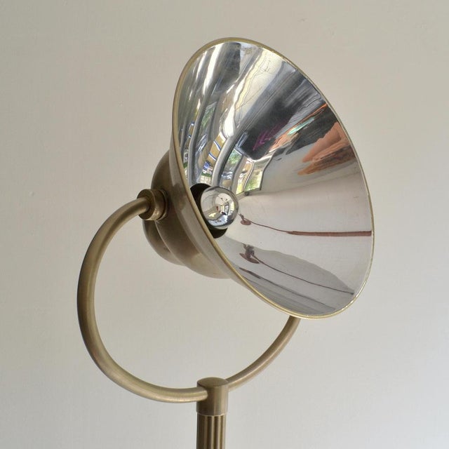 Silver Art Deco Floor Lamp with Adjustable Nickel Shade attributed to Gispen for Willem Hendrik Gispen, 1920s For Sale - Image 8 of 18