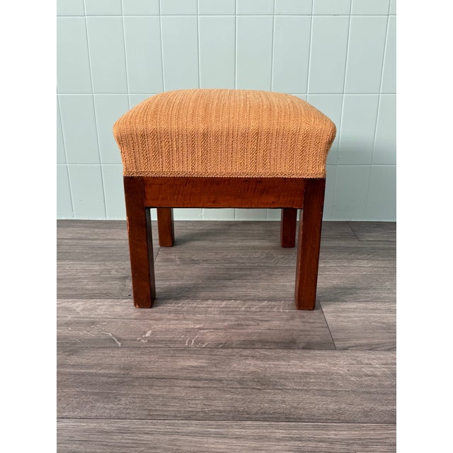 1930s Small Vintage Padded Pouf, 1930s For Sale - Image 5 of 8