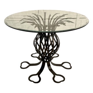 1950's Attributed to Mario Papperzini for Salterini Wrought Iron Patio Table, New Powder Coat For Sale