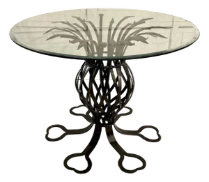 1950's Attributed to Mario Papperzini for Salterini Wrought Iron Patio Table, New Powder Coat
