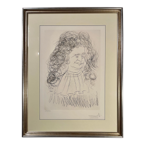 1974 Salvador Dali "Le Portrait De La Fontaine" Lithograph Signed & Certificate